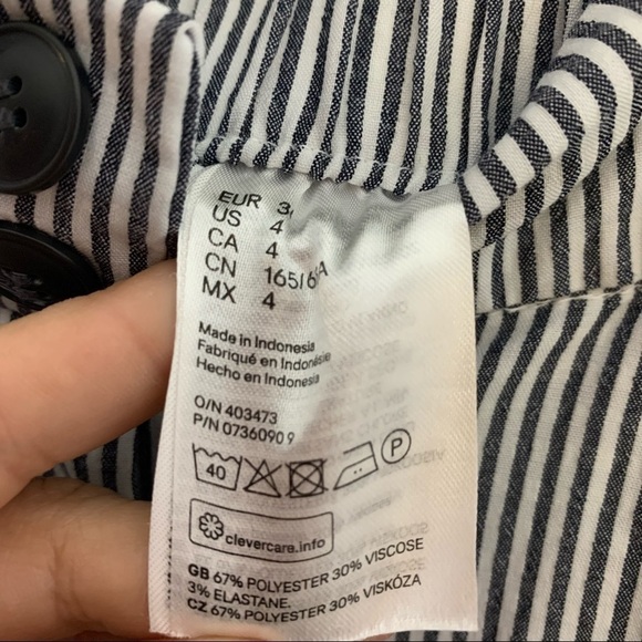 H&M High waist Nautical Striped wide leg Trouser Pants women’s size 4 small - Picture 6 of 6